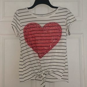 Juniors sparkling heart top